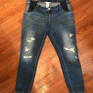 👖 Liz Lange distressed ankle skinny jeans size L
